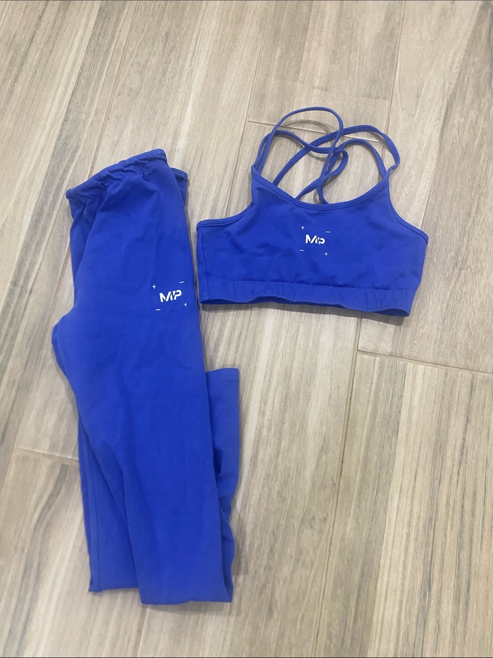 MP Women's Strappy Sports Bra and Legging Set in Cobalt Blue